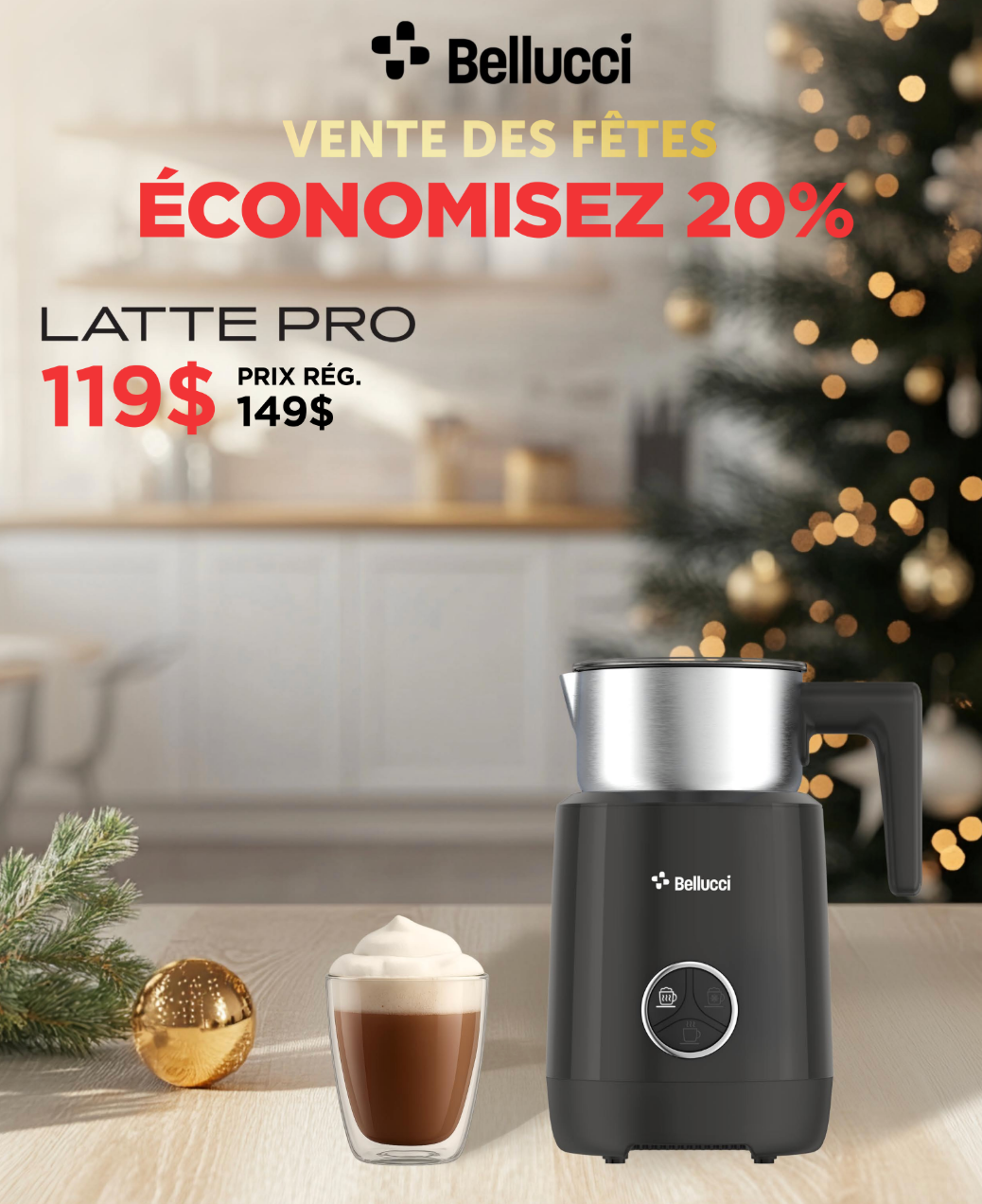 Bellucci - Latte Pro – Induction milk frother hot/cold and hot chocolate maker