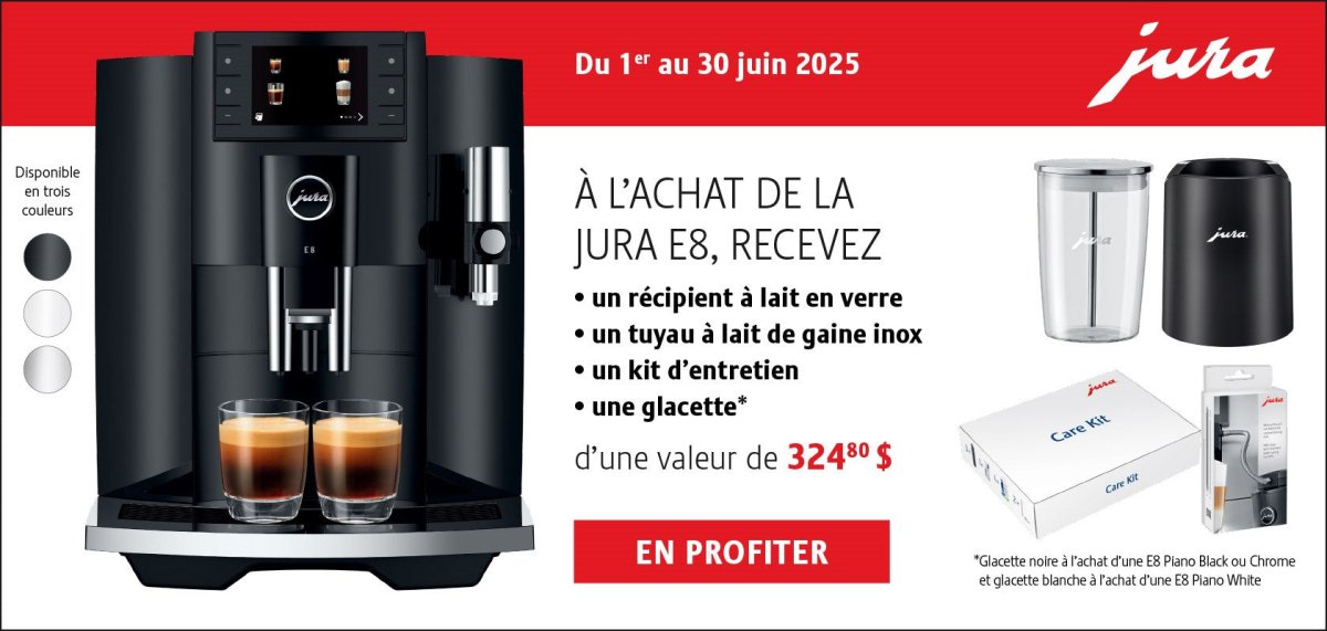 Jura - E8 - NEW VERSION + Free $320 GOODIES - Café Liégeois Canada Inc.