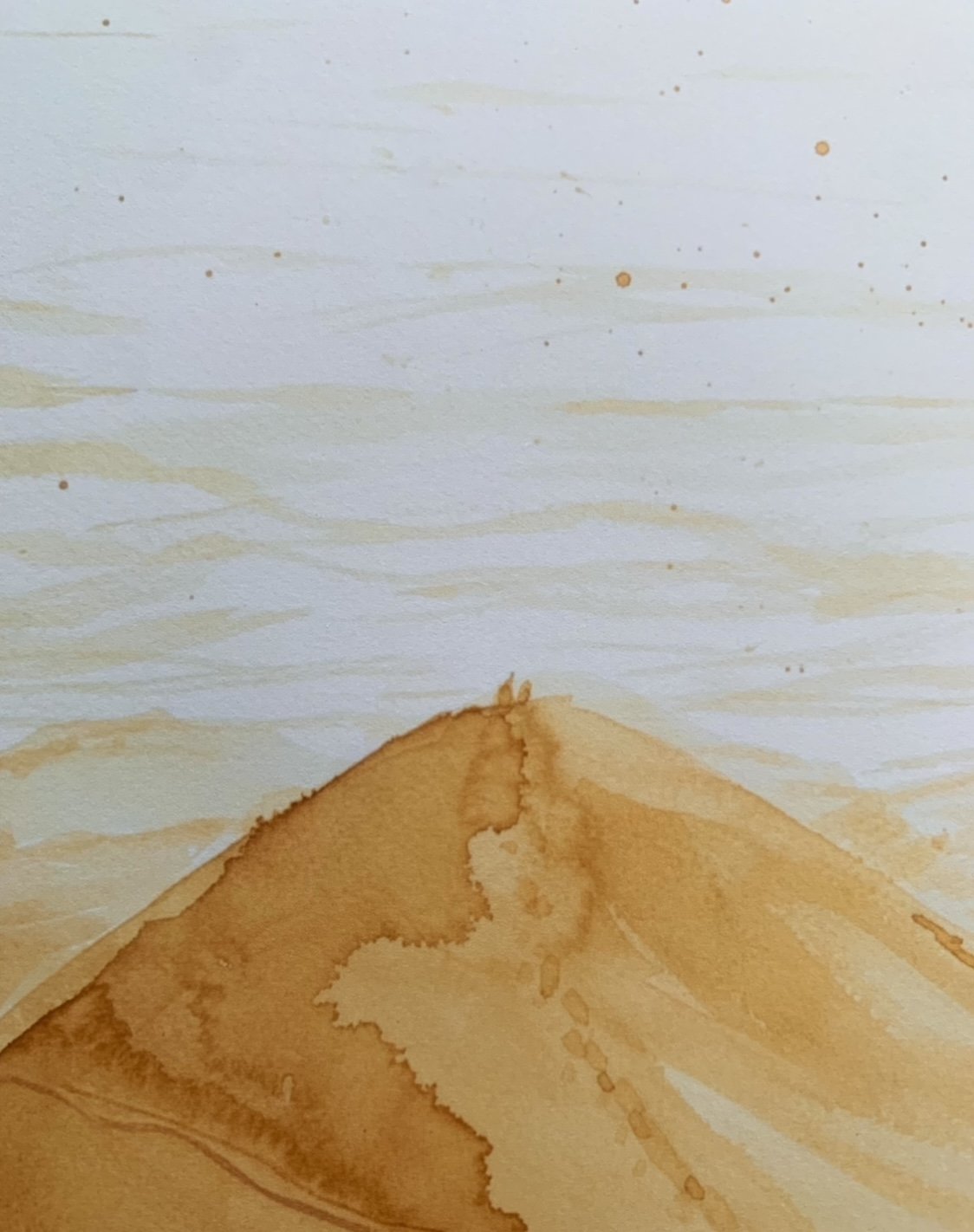  La rencontre lunaire au-delà des dunes / Impression Café